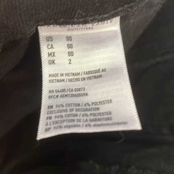 American Eagle Black Button Down Mini Skirt Denim Jean Skirt Size 00 - Picture 6 of 6